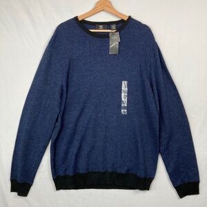 NWT Calvin Klein Merino Wool Blend Sweater Men's XL Blue Crewneck Long Sleeve